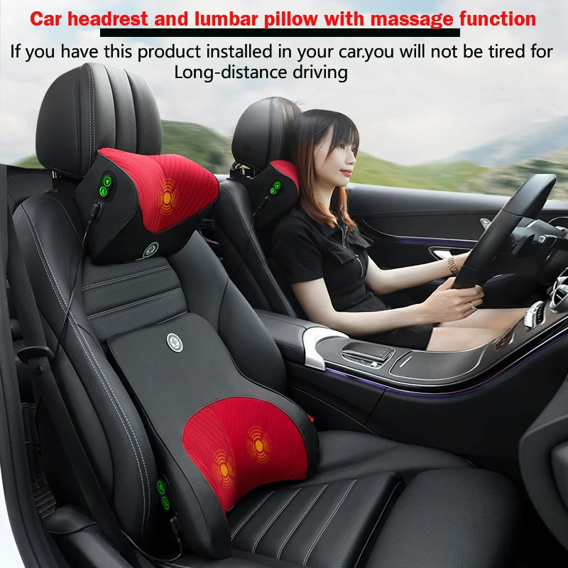 

Massage Car Neck Pillow Electric Chirapsia Lumbar Pillow Memory Foam Car Headrest Pillow Travel Simplicity Relax Seat Support