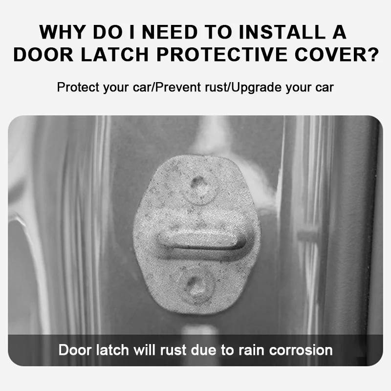 SEAMETAL 4Pcs Car Door Latch Cover Silicone Gel Door Groove Protection Cover Anti-Collision Cushion Shock Absorbing Buffer Mat