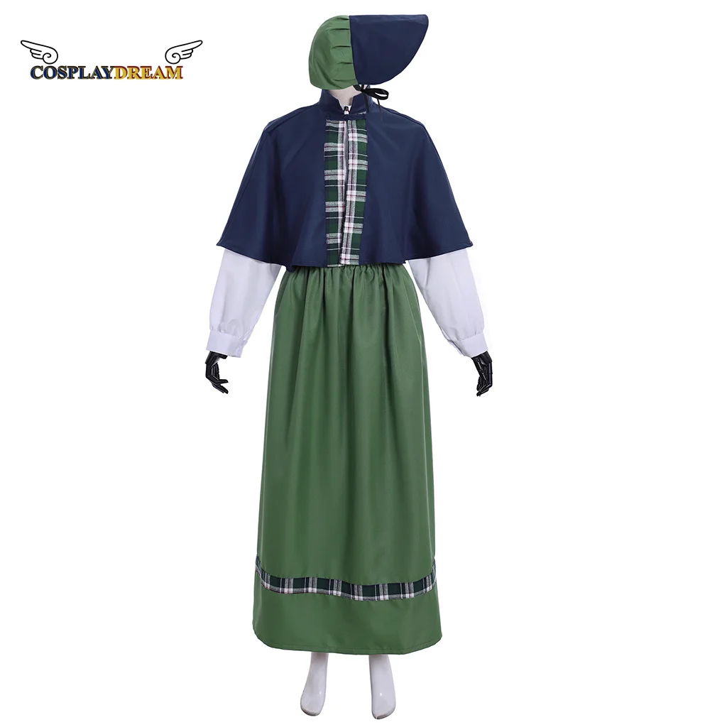 Vintage Victorian Medieval Dress Carol Singer Uniform Dress Halloween Carnival Party Costumes Custom Made