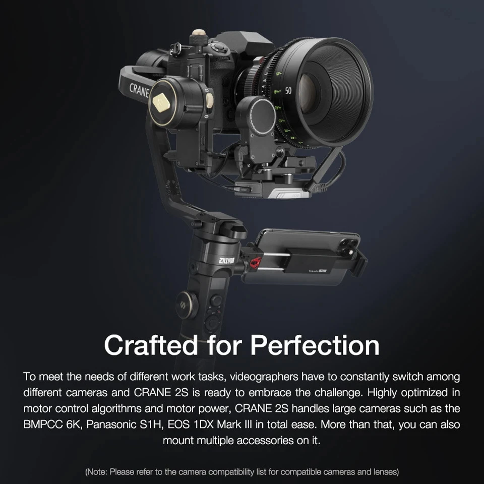 ZHIYUN CRANE 2S 3-Axis Handheld Camera Gimbal Stabilizer Compatible with Sony Fuji Nikon DSLR Mirrorless Camera