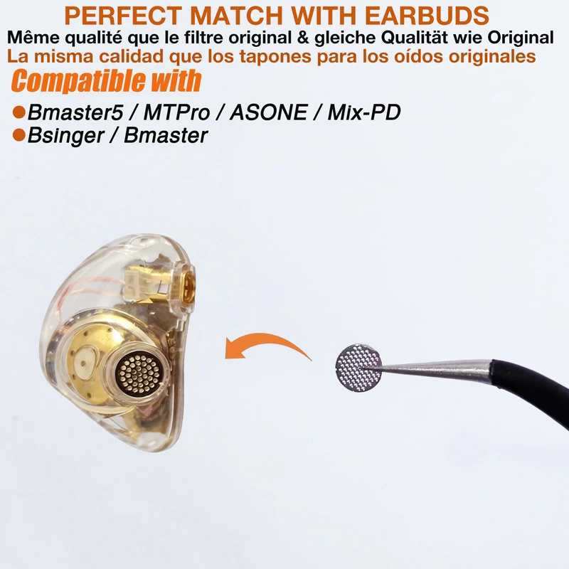 Dust Filter Mesh Replacement for BASN Bmaster5 / MTPro / ASONE / Mix-PD / Bsinger / Bmaster Earbuds, 20 Pieces