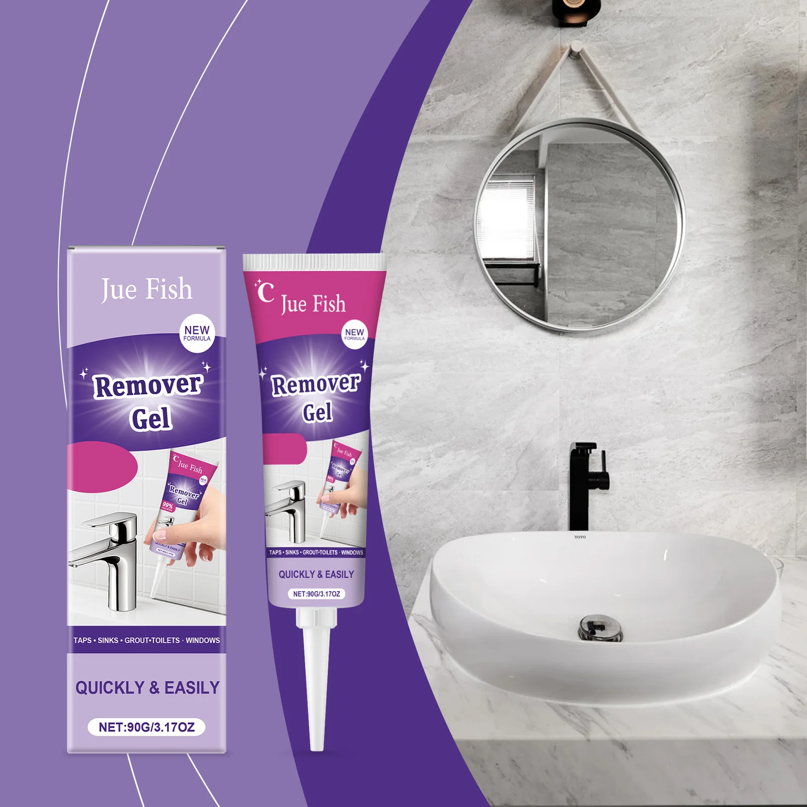 

JUE FISH 90G Remover Gel Gel Texture Deep Penetration Clean, Remove And Reduce Stain Accumulation Applicable To Multiple Places