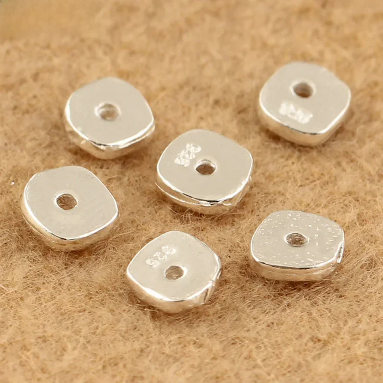 925 Silver Jewelry Spacers Real Sterling Silver Solid Beads Pure Silver Jewelry Beads Biżuteria dystansowa — zdjęcie 2