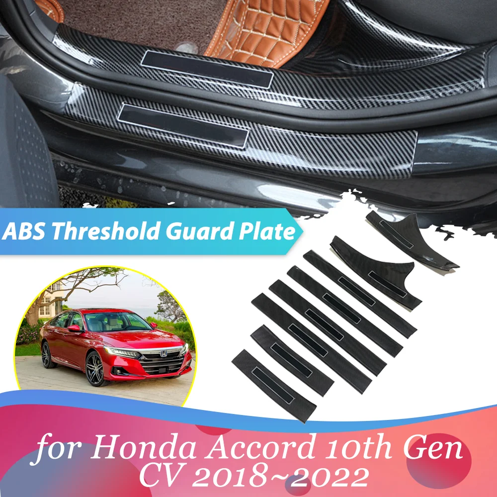 Car Welcome Pedal for Honda Accord 10th Gen CV 2018~2022 Door Sill Scuff Threshold Guard Plate Anti-scratch Sticker Accessories