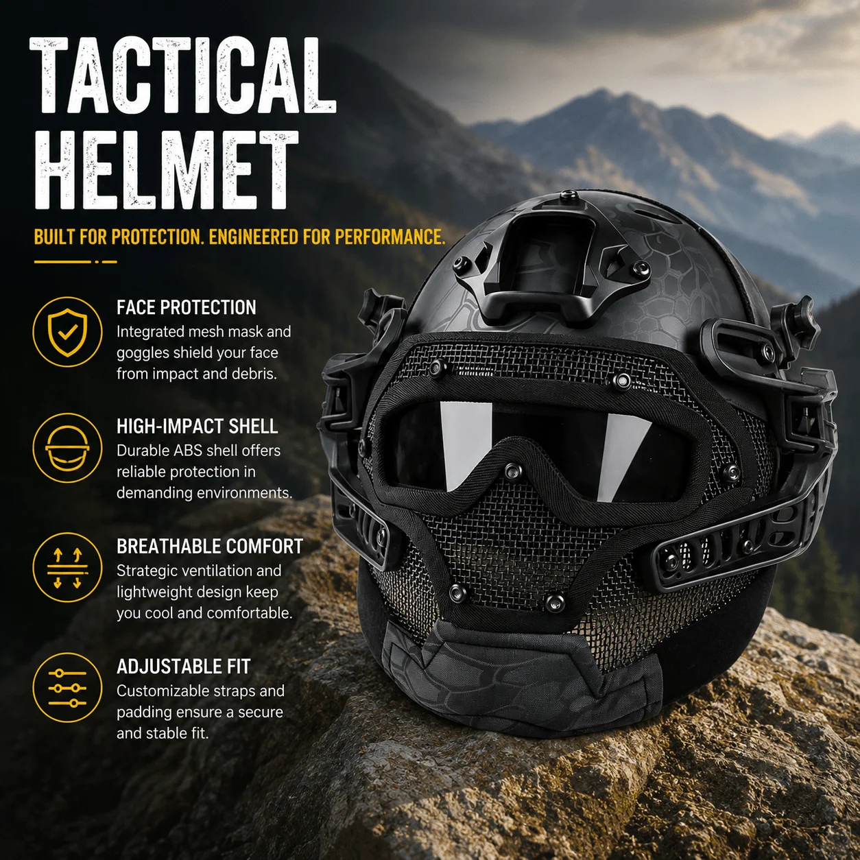 Full Coverage Head Guard Set with Face Shield and Clear View Eye Protection Multi Lens Option Adjustable Secure Fit Lightweight Ventilated Design for Cycling Practice Outdoor Events Costume Activities Gift
