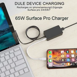 Surface Pro Charger 65W Power Adapter for Microsoft Surface Pro X 3 4 5 6 7 7+ 8 9 Laptop 5 4/3/2/1 Surface Laptop Go/Go 2/ Go 3