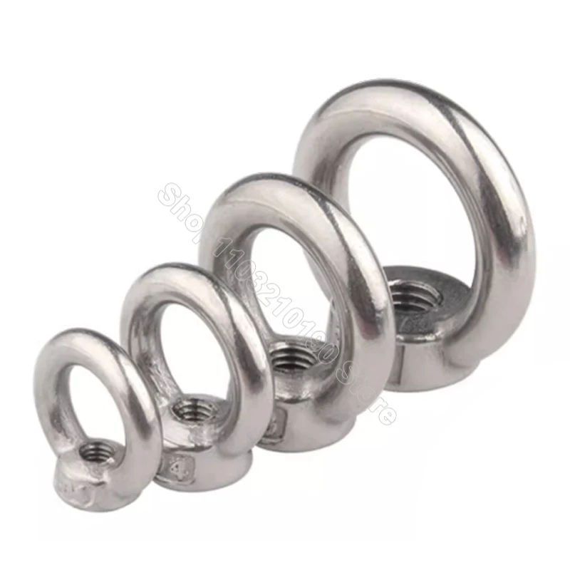 Lifting Eye Nuts Ring Eyebolt Ring Hook Nut M3 M4 M5 M6 M8 M10 M12 M14 M16 M18 M20 M24 304 Stainless Steel DIN582 for Cable Rope