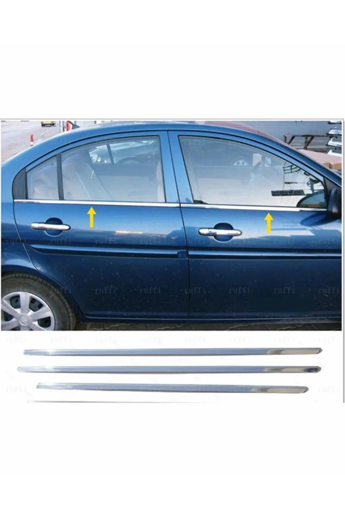 For Hyundai Accent Era Chrome Window Streamer 4 Door 2005 And Above Models Stainless Steel- Car Modify Aut