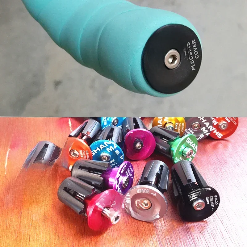 AliExpress shanmashi New 9 colors are available Cycling Handlebar Cap Bicycle Grips Aluminum Alloy Bike Handle Bar End