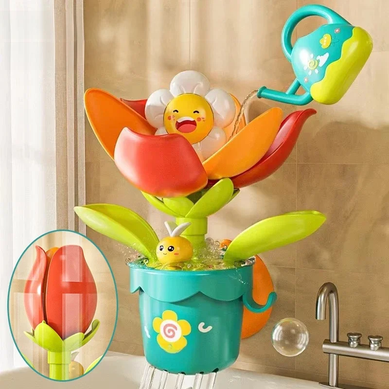 Bébé drôle jeu d'eau jouet de bain tournesol salle de bain douche pulvérisation d'eau salle de bain baignoire jouet amusant arroseur d'eau