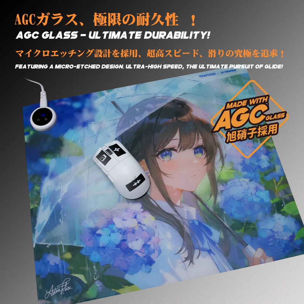 TALONGAMES Tempered Glass Mousepad Heated Glass Gaming Mouse Pad