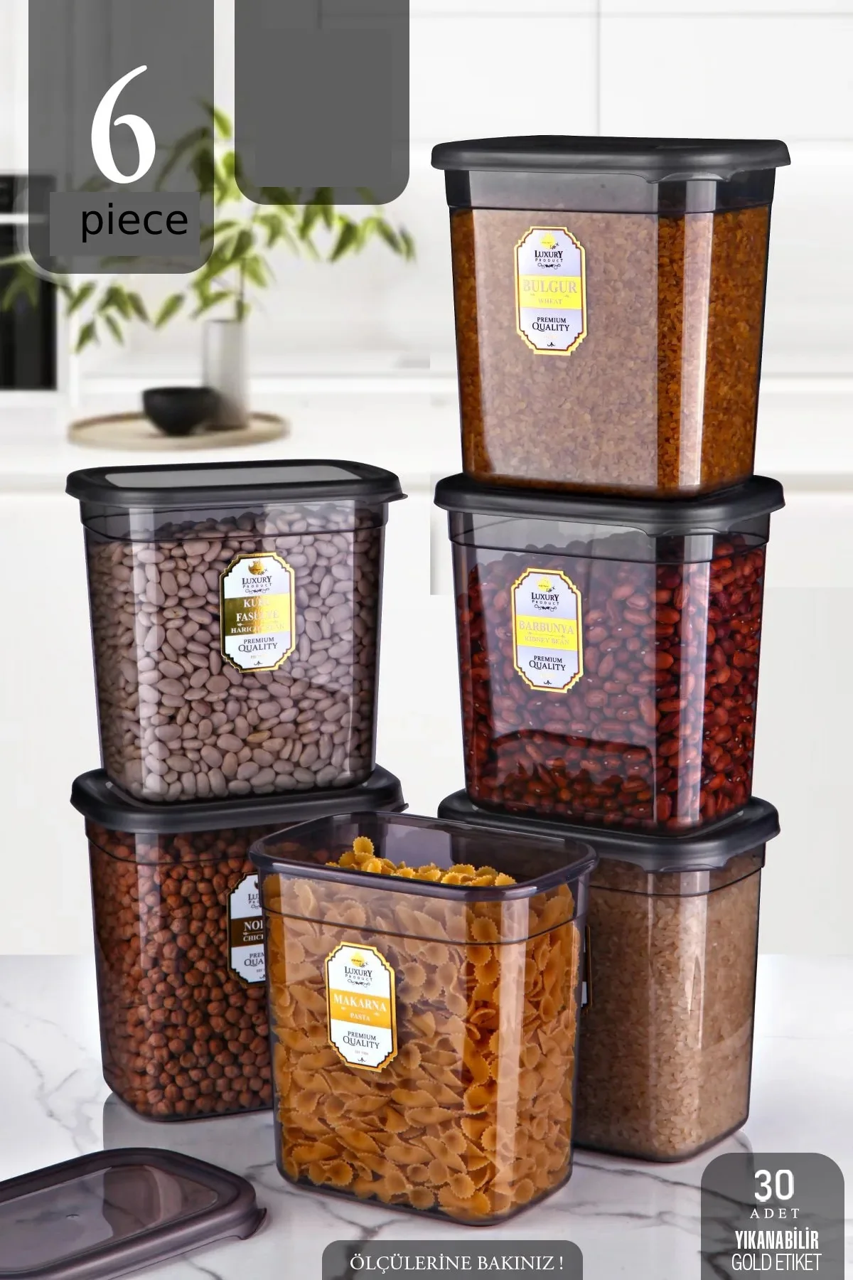 

Advantageous 6 Pcs Anthracite Moly Rectangular Storage Container Set 2000ml - Multi-Set Supply