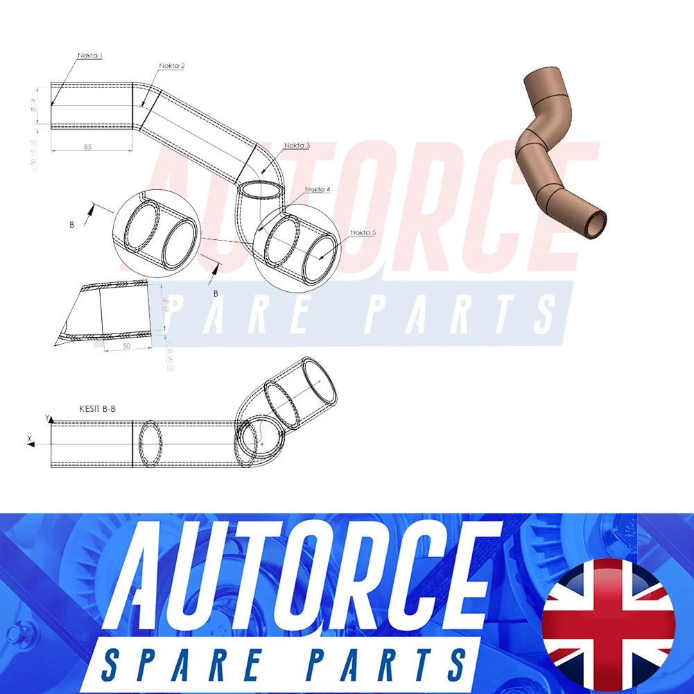 Intercooler Turbo Hose For Ford Mondeo Mk3 2.2 TDCi (2000 - 2007) 2S7Q6N696AA, 1222831 - AUTORCE