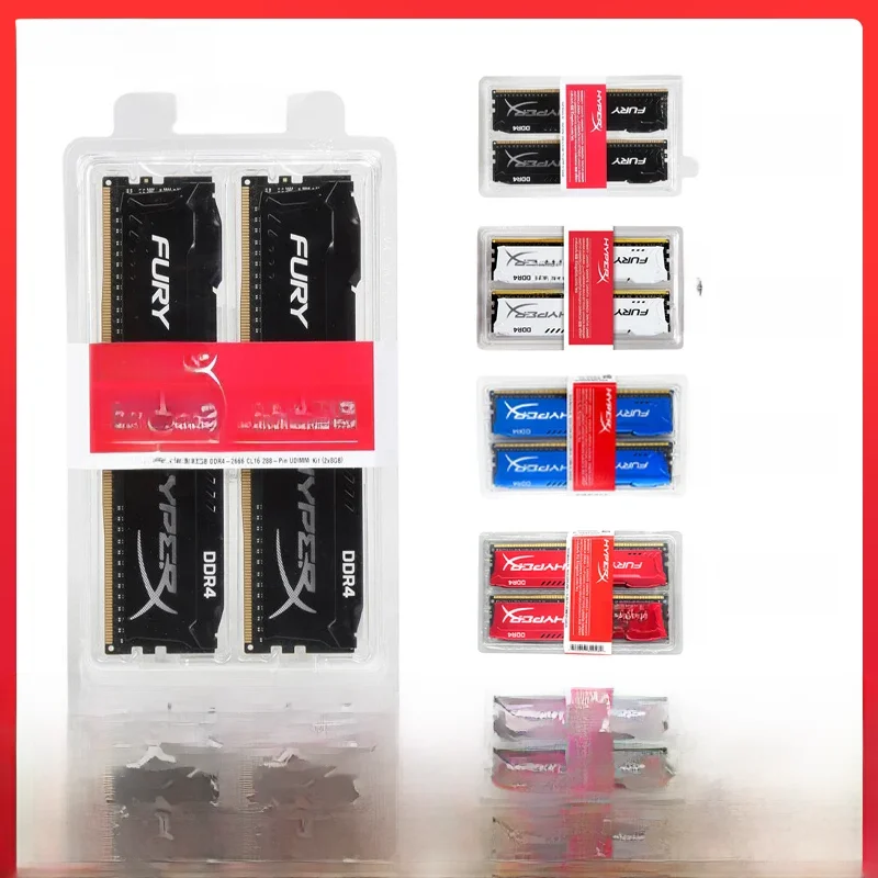 HyperX Fury Memoria DDR4 16GB (2x8GB) 32GB (2x16GB) Zestaw RAM 3200MHz 2666MHz 2400MHz 2133MHz Desktop RAM 1.2V DIMM PC-21300 25600 — zdjęcie produktu 7