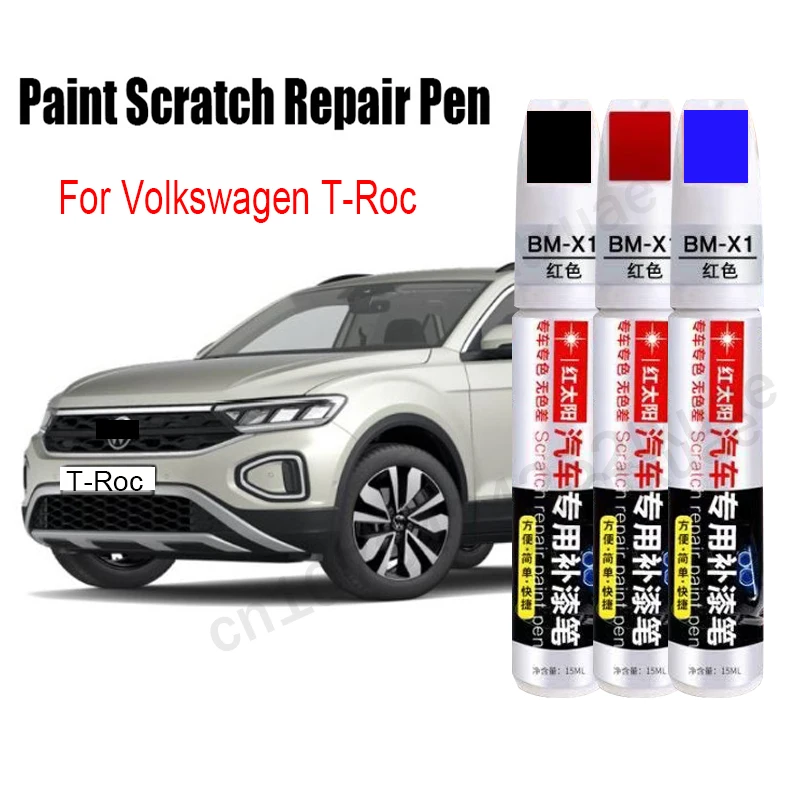 Penna per riparazione graffi vernice auto per Volkswagen T-Roc Touch-Up Accessori vernice Nero Bianco Rosso Blu Grigio Argento