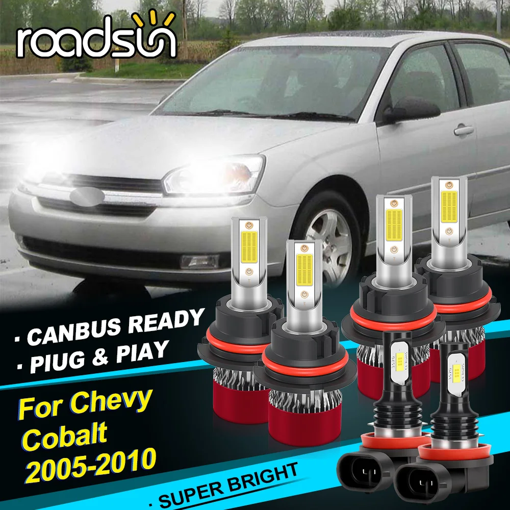

28000LM фары высокой яркости для Chevy Cobalt 2005-2010 9007 высота ближнего света + H11 противотуманные фары 6000K белый Plug & Play 2/4 шт.