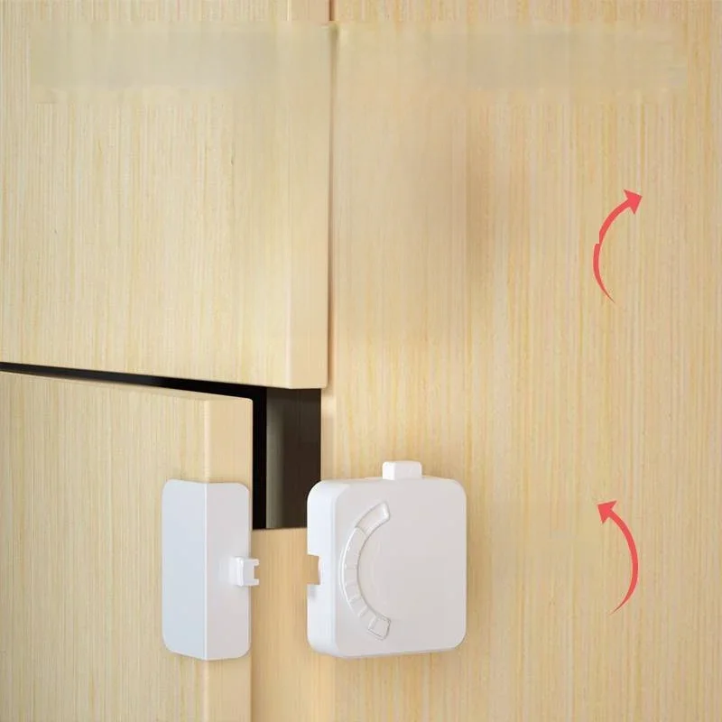 Baby Safety Drawer Lock  password Anti-Pinching Hand Cabinet Drawer Locks Plastic White Safety Buckle for  Kids Protection