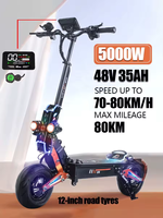 OBARTER D5 5000w Dual Motor Electric Scooter 48v35ah Removable Battery Speed 75-80km/h 12 Inch Road Tyre Foldable Escooter