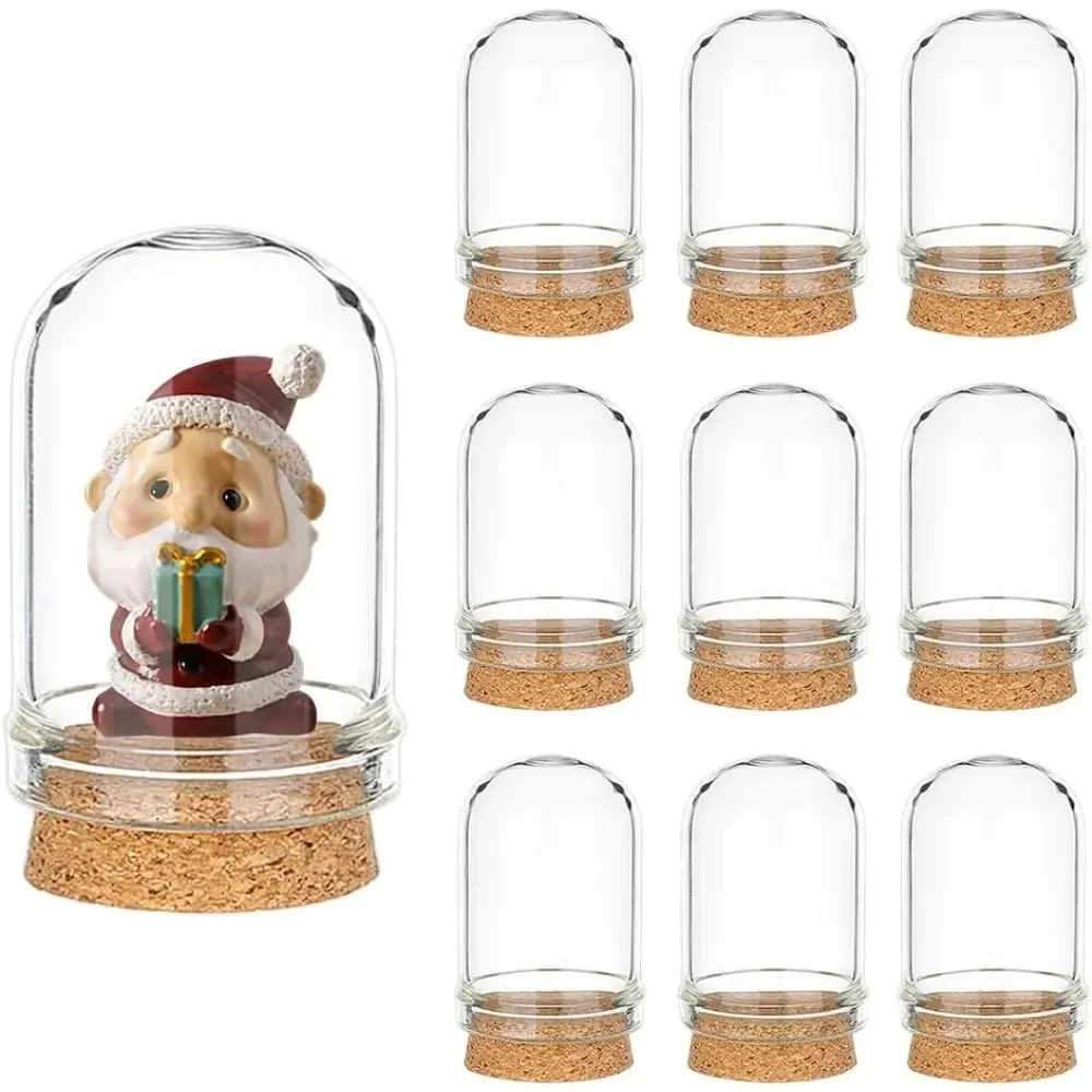 10 stks Cloche Bell Jar Display Dome met Kurk Basis 8 ml Mini Glazen Flessen Dome Decoratieve Potten Vitrine voor Bloem Opslag - afbeelding 2