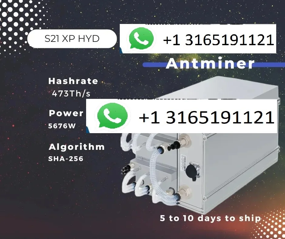 P. أفضل عرض اشتر 5 واحصل على 3 مجانًا!! Bitmain Antminer S21 XP Hyd 473Th 5676W BTC Bitcoin Miner Bitmain S21XP Hydro Crypto Miner