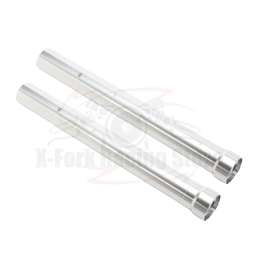 Front Fork Pipes Outer Fork Tubes Silver Pair For Suzuki RGV250 1991-1996 1992 1993 1994 1995 475mm 51131-22D80-000