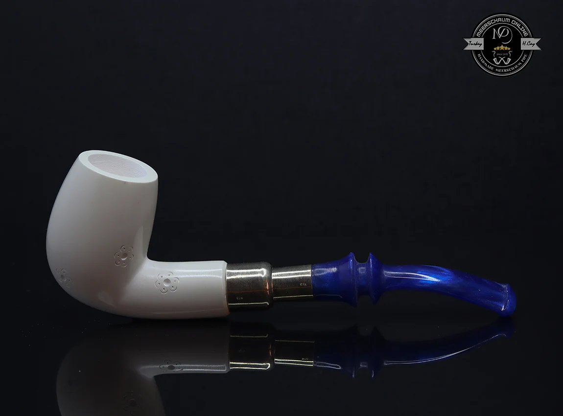 

Handmade Block Meerschaum Silvery Army Pipe