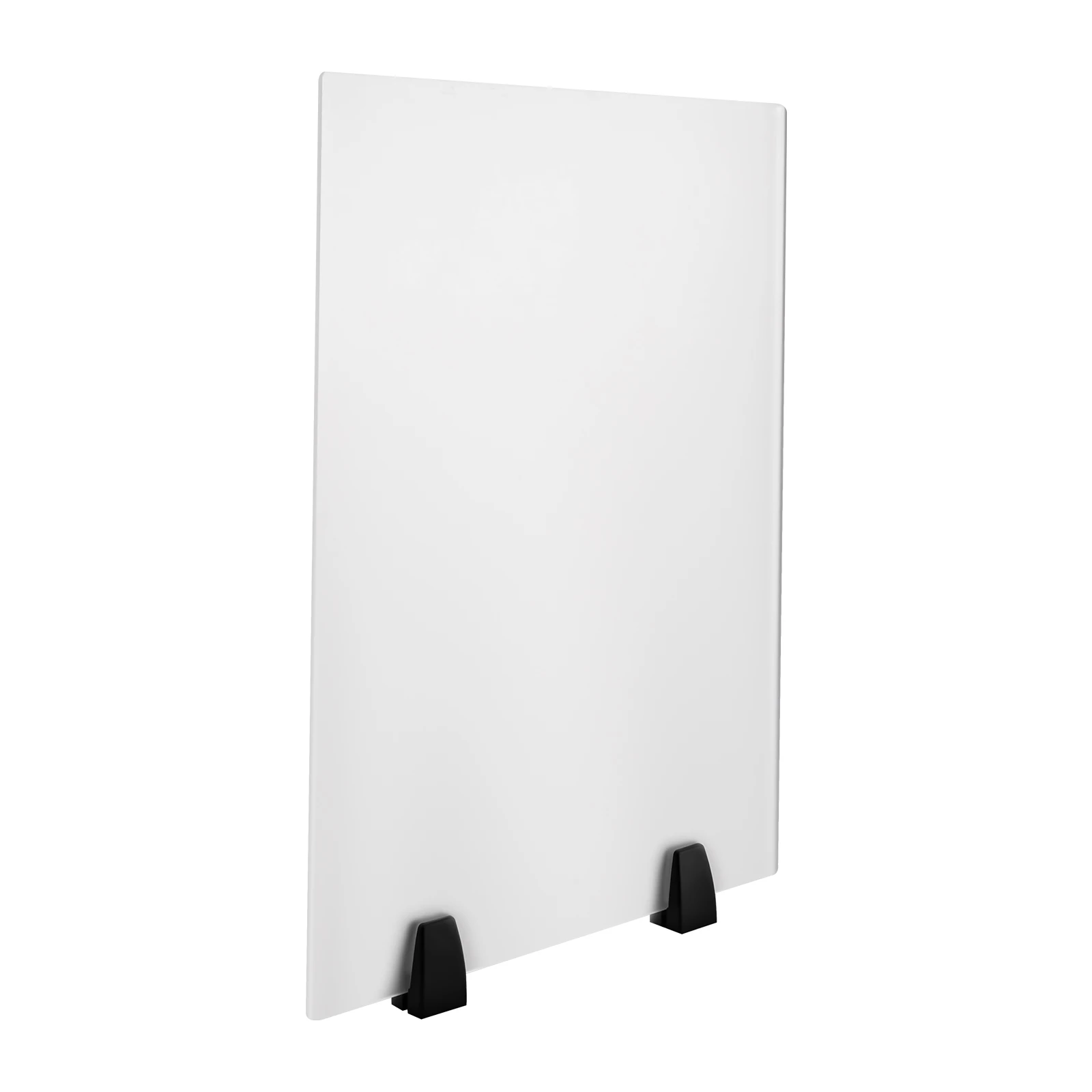 Dual Frosted Plexiglass 24 x 18 inch Clamp-on Desk Privacy Panels, Acrylic Cubicle Desk Dividers, Office Partitions, 2 pcs