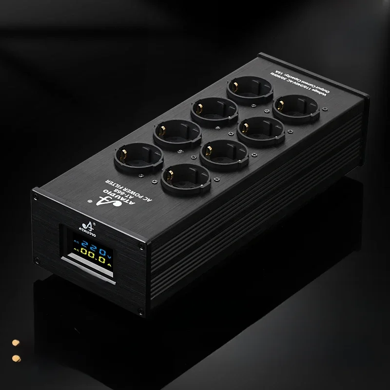 Filtr zasilania Hifi gniazdo ue filtr oczyszczający moc dźwięku bez szumów do ochrony kondycjonera z gniazdkami UE — zdjęcie produktu 7
