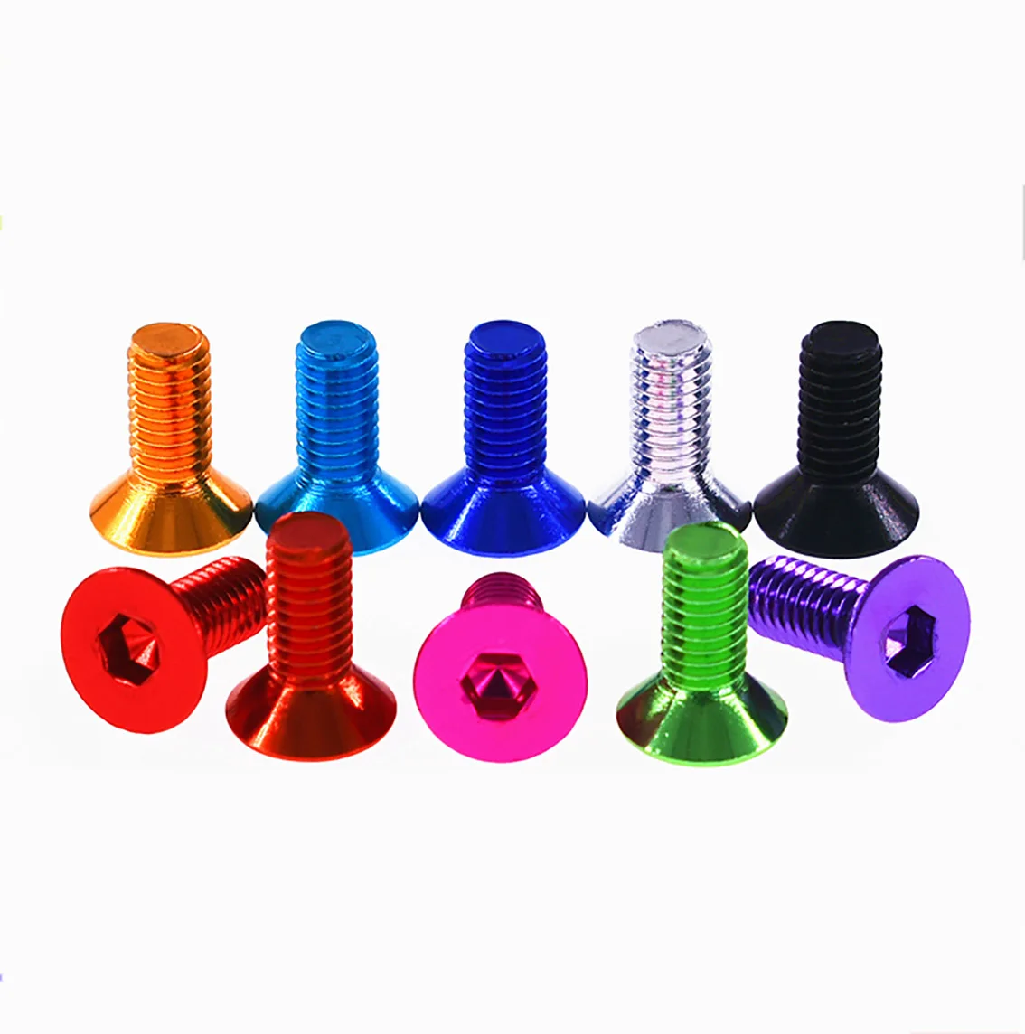 2pcs M3.5*6/8/14/16mm Colourful Flat Head Hex Hexagon Socket Screws 7075 Aluminum Alloy Countersunk Allen Bolts