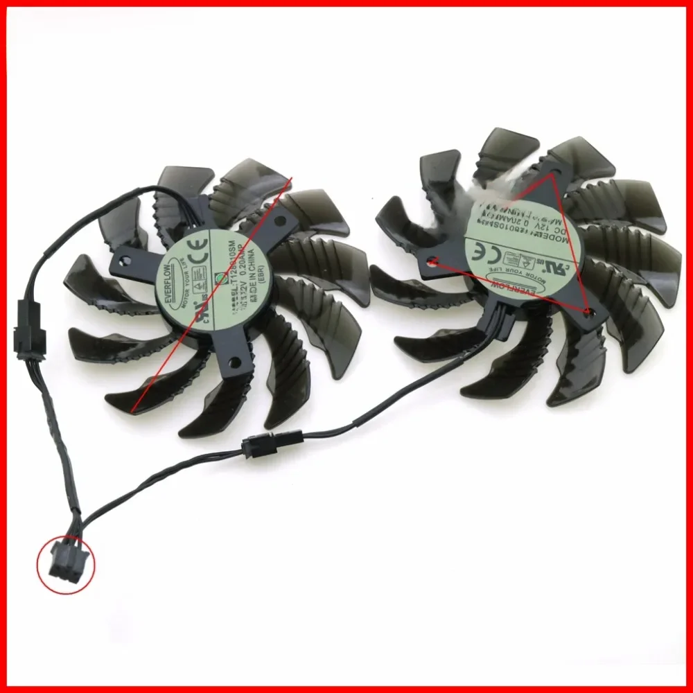 T 128010 SM 12V 0.20A 75mm wentylator 40*40*40mm 3Pin 2Pin dla Gigabyte GTX960 GV-N960OC-2GD wentylator chłodzący kartę graficzną — zdjęcie 2
