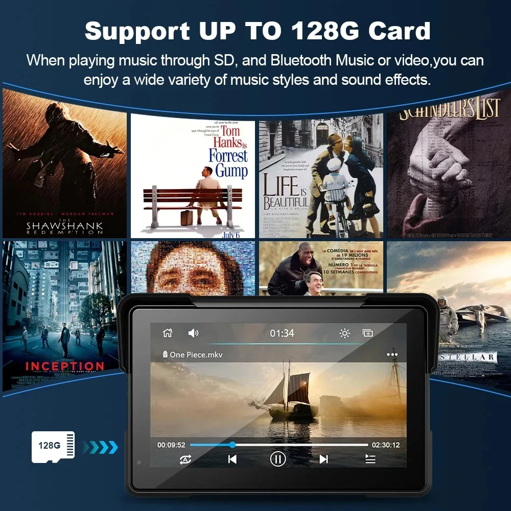 شاشة ملاحة تلقائية للسيارات CarPlay مقاس 7.0 بوصة مع كاميرا CarPlay عن بعد للملاحة للدراجات النارية مزودة بتقنية البلوتوث لهاتف Moto