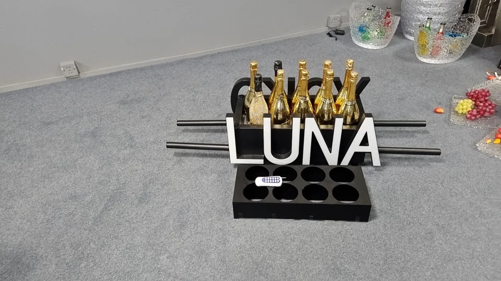 ANGEPASST LOGO CHAMPAGNER FLASCHE LED FLASCHE PRESENTER