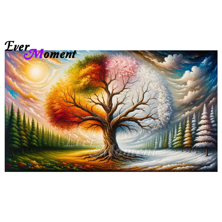 

Алмазная вышивка AB: Дерево в разных сезонах, 5D DIY Алмазная вышивка, Картина из страз, Алмазная живопись ASF3123