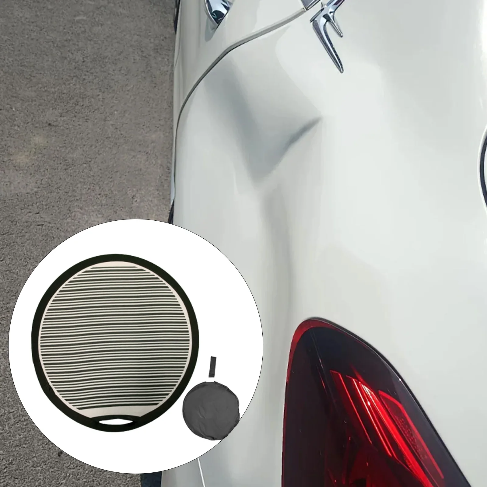 Car Dents Reflector Board with Handle Folding Automotive Repair Tool Lightweight Dent Detection Tool for Garage Workshop Home