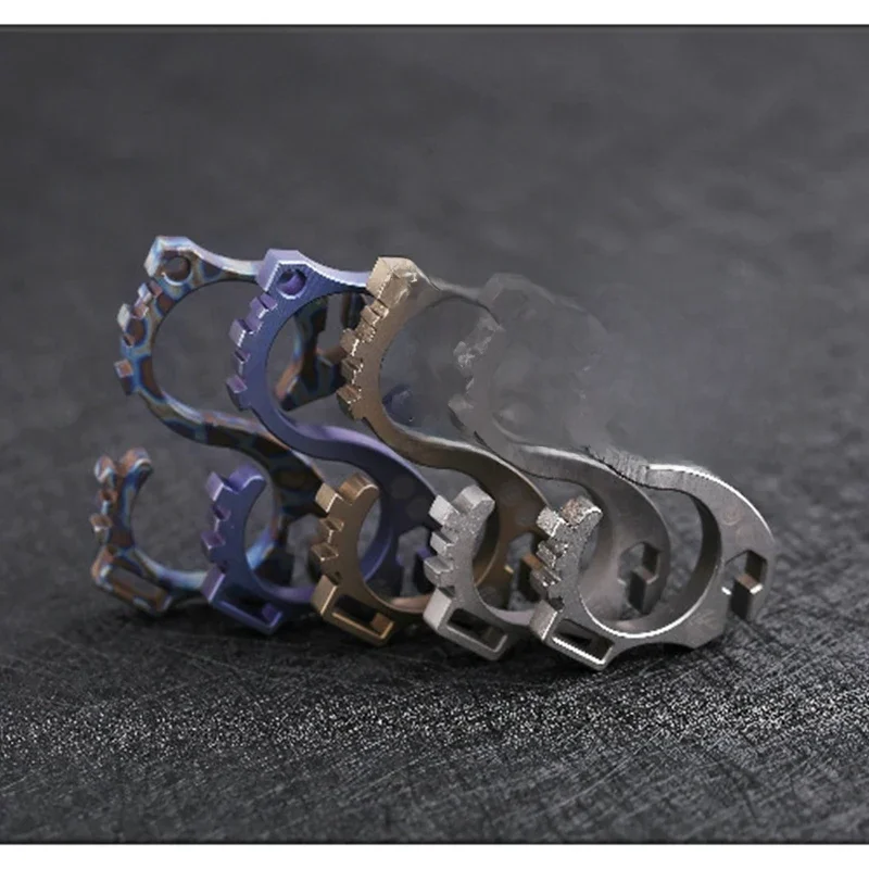 EDC-Anneaux de doigts en alliage de titane, survie, camping, randonnée, outils de poche multifonctions, ouvre-structure, EDC