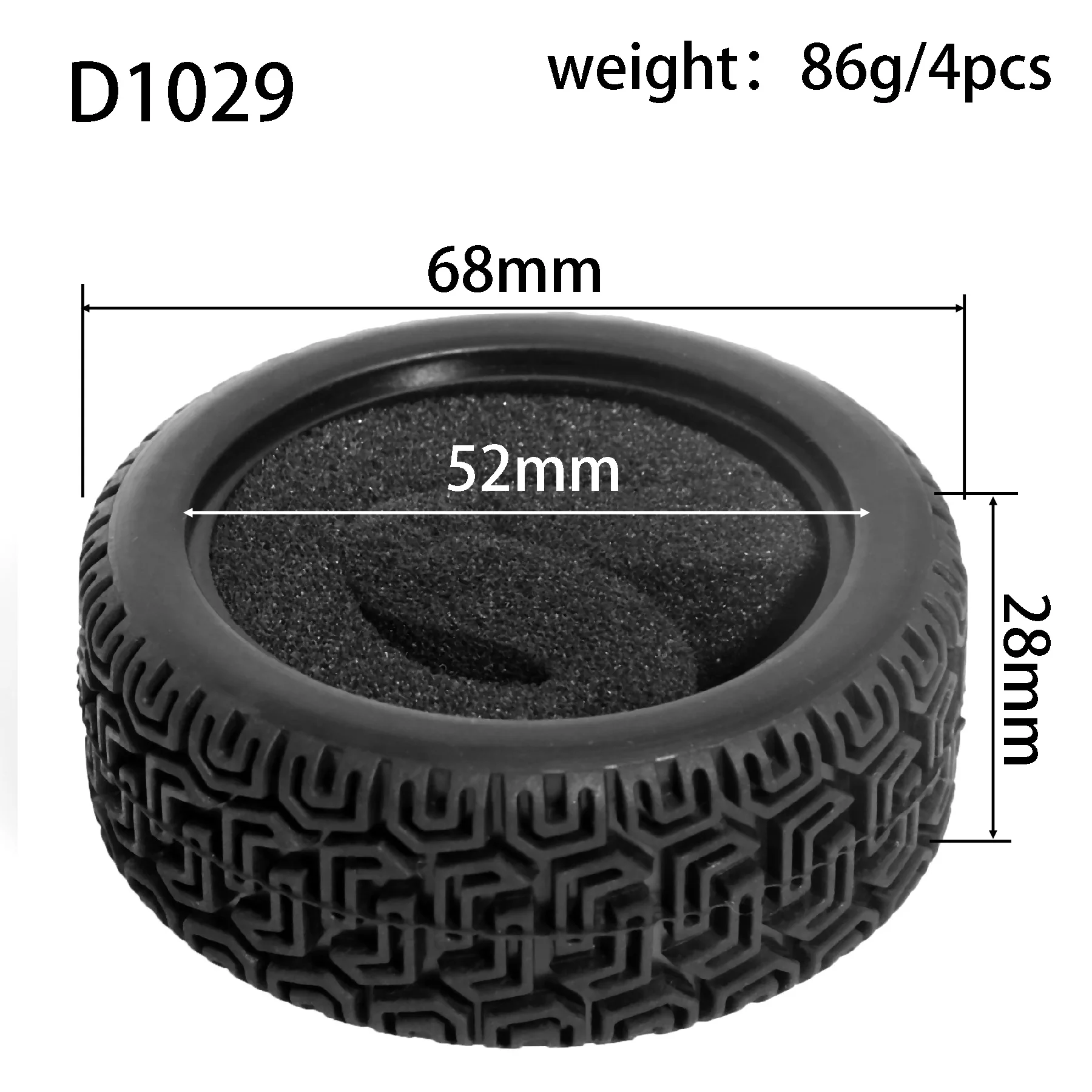 1:10 On-Road-Rennreifen 63–68 mm, Hot-Melt-Gummi mit hohem Griff, abriebfest für HSP Tamiya HPI – Detail 18