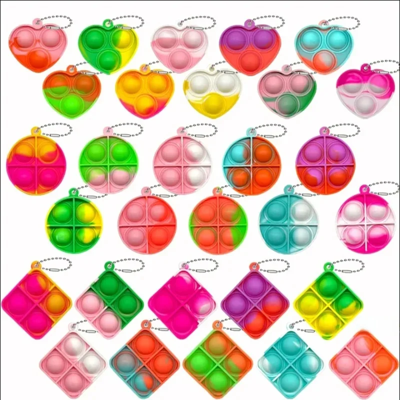 20 sztuk Mini Pop brelok maluch sensoryczne zabawki Fidget luzem dla nagród w klasie dzieci upominki na przyjęcie urodzinowe Goodie Bag Stuffers — zdjęcie 2