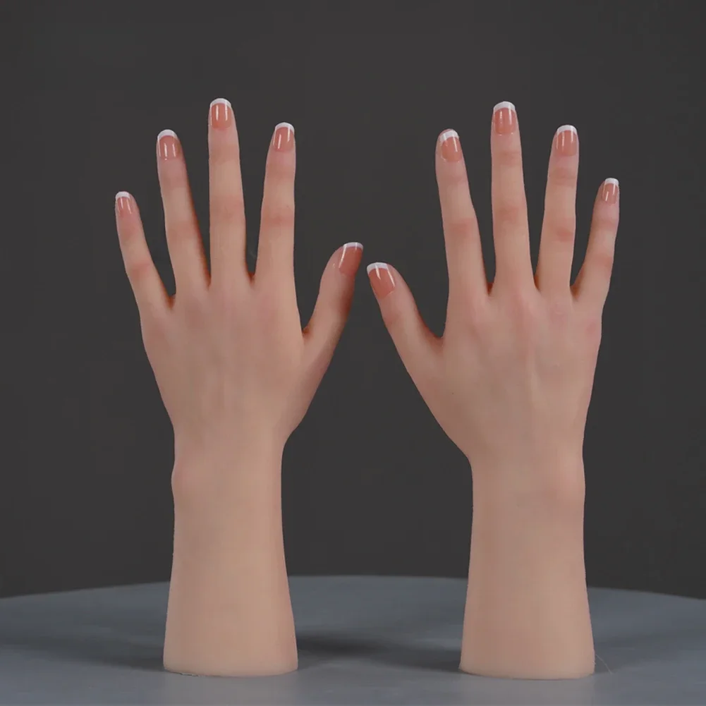 Dokier Realistisches Silikonmaterial, weibliche Hände, Modell, lebensechte Silikon-weibliche Hand-Fuß-Mannequin für Handkunst, Schmuck-Display