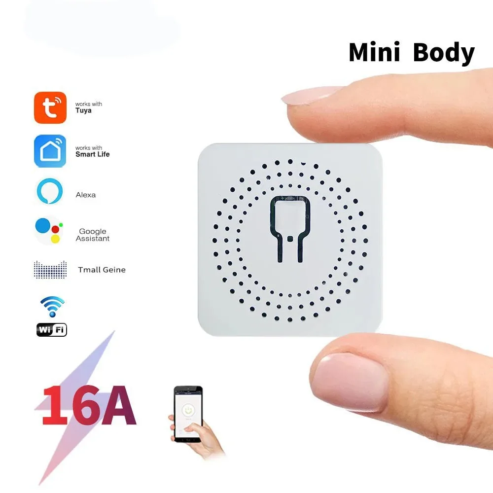 

Mini 16A WiFi Switch DIY Smart Life Home Two Way Control Automation APP Remote Control Work for Alexa Google Home