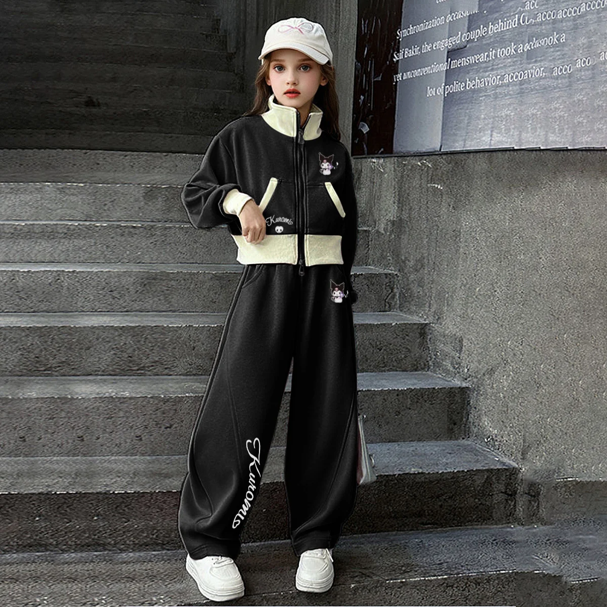 

[Officially Licensed] Kuromi Girls' Fall 2025 New Sporty Two-Piece Kids' Outfit