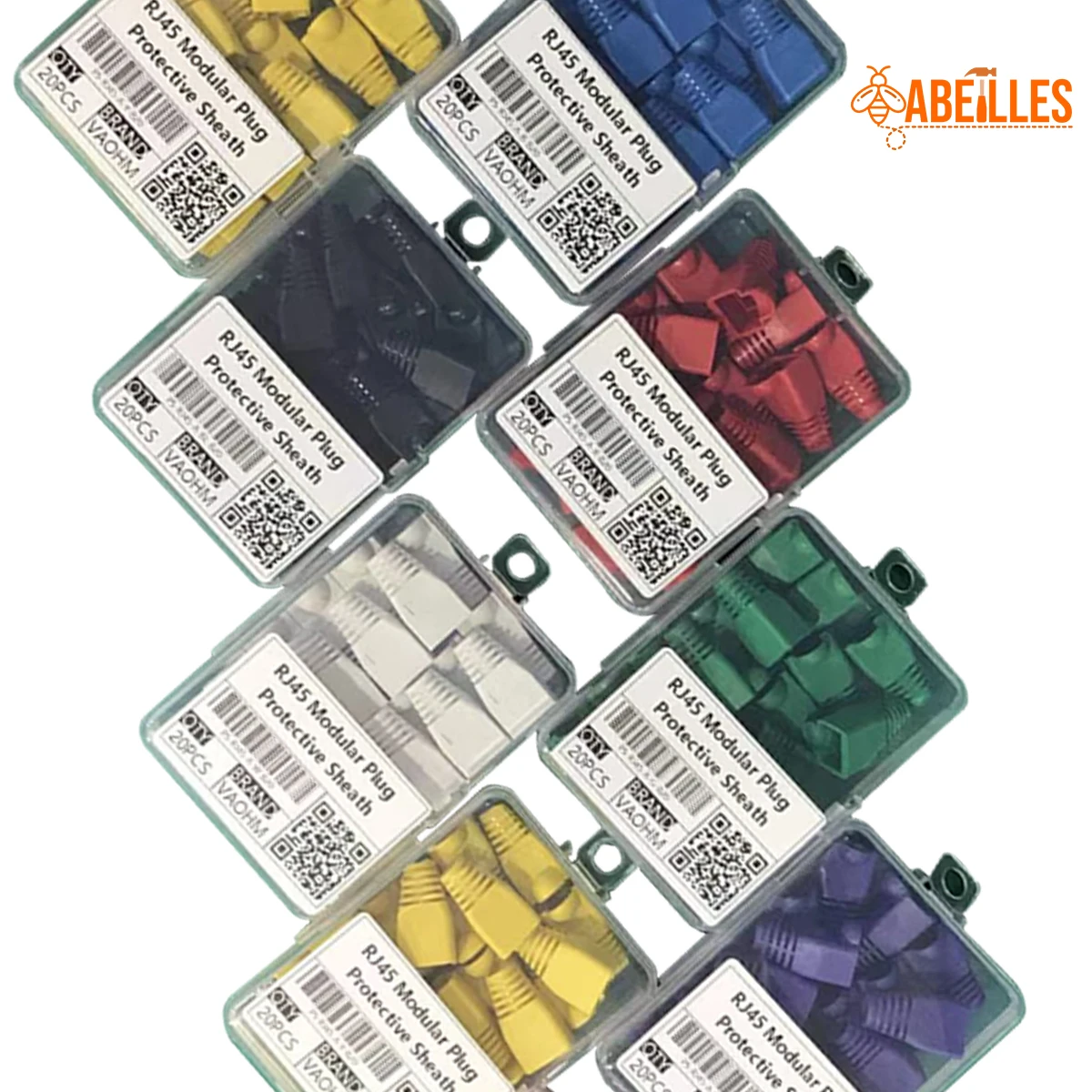 20PCS RJ45 Modular Plug Protective Sheath with PP Retail Box