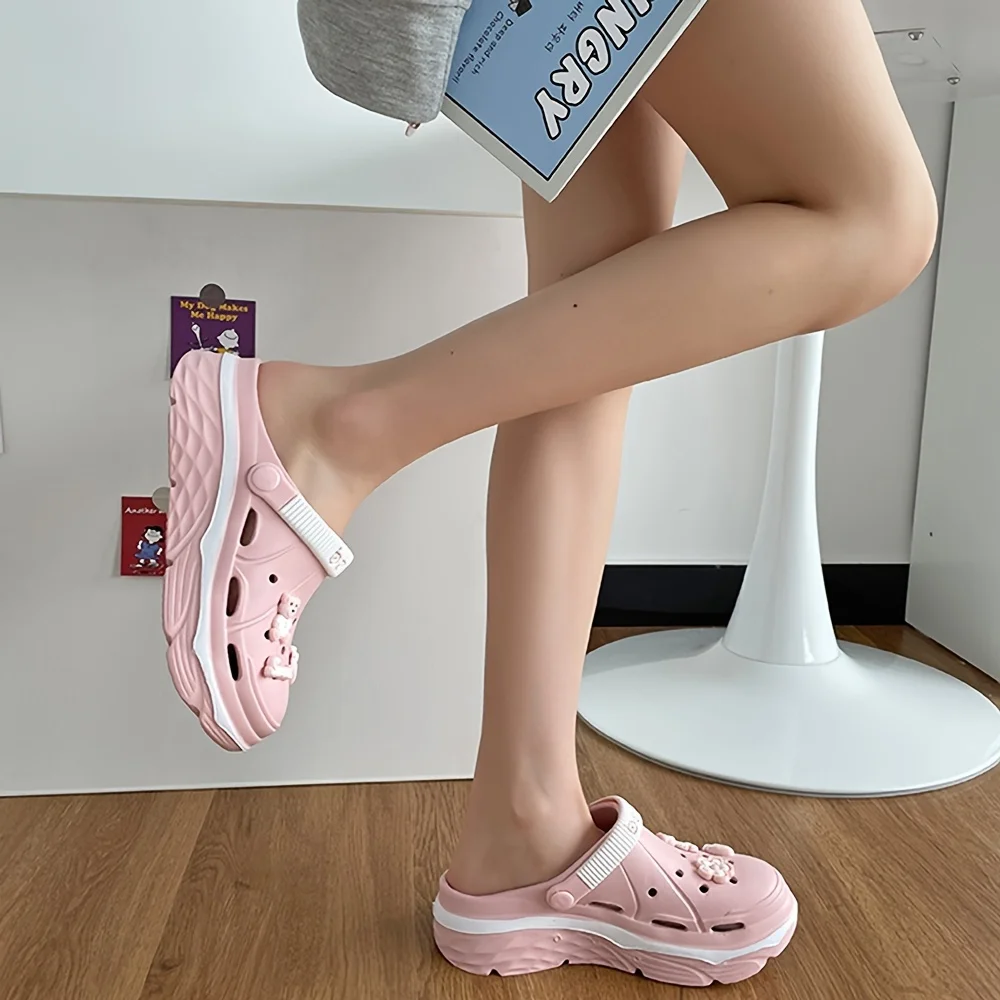 2024 New Fashion Charms Clogs, Women Shoes Outdoor Slippers Thick Sole High Quality Summer Sandals For Girls