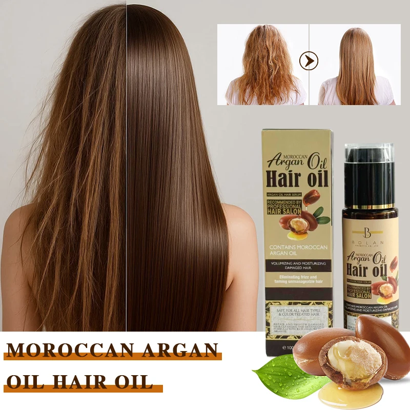 

100ml Argan Oil Hair Serum Repair Strengthening Moisturize Shiny Hair Repair Damaged Frizz Dry Hair Treatment Hair aCre