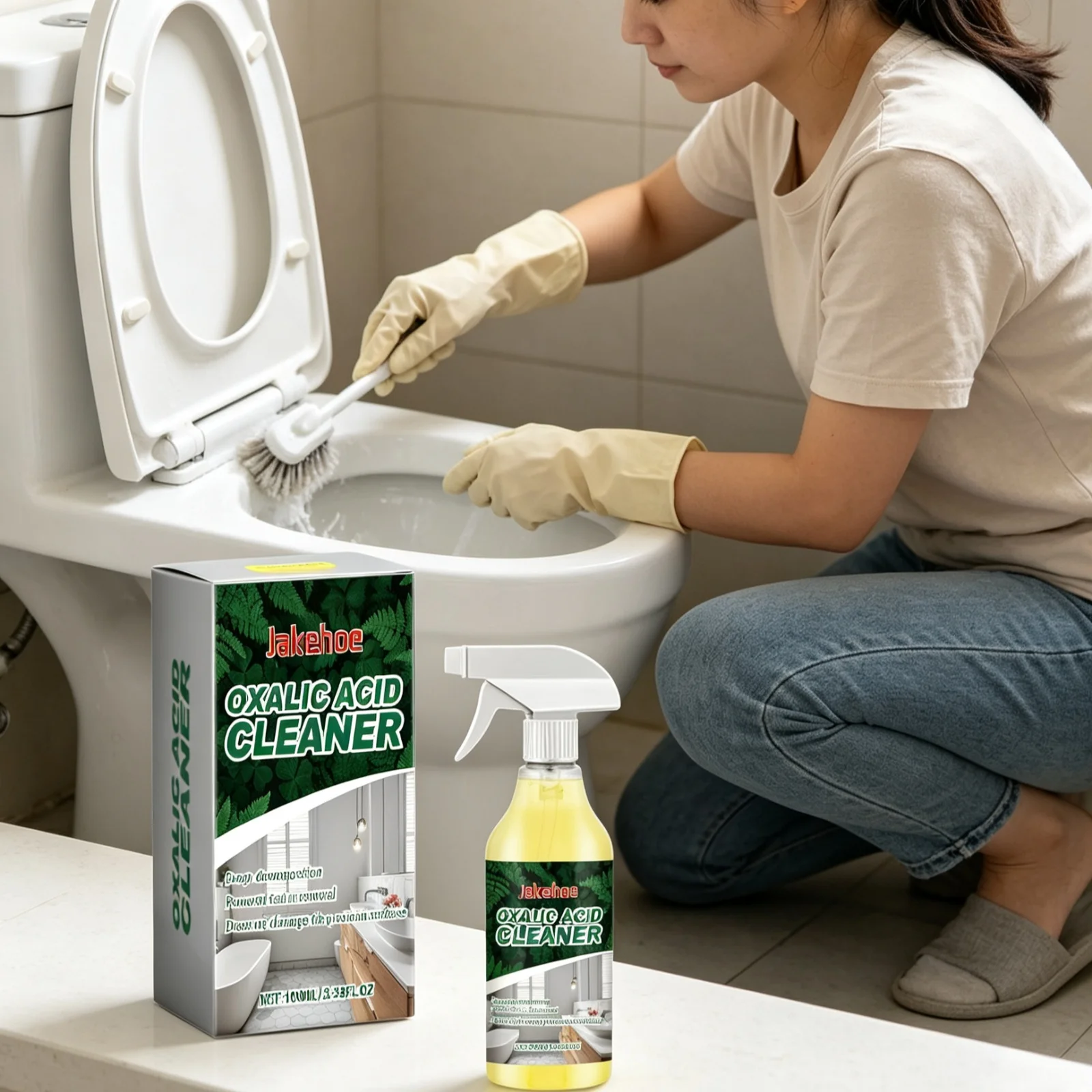 Jakehoe Oxalic Acid Cleaner Spray Powerful Decontamination Break down Stains Neutralize Odors Restore Luster Stain Removal Spray