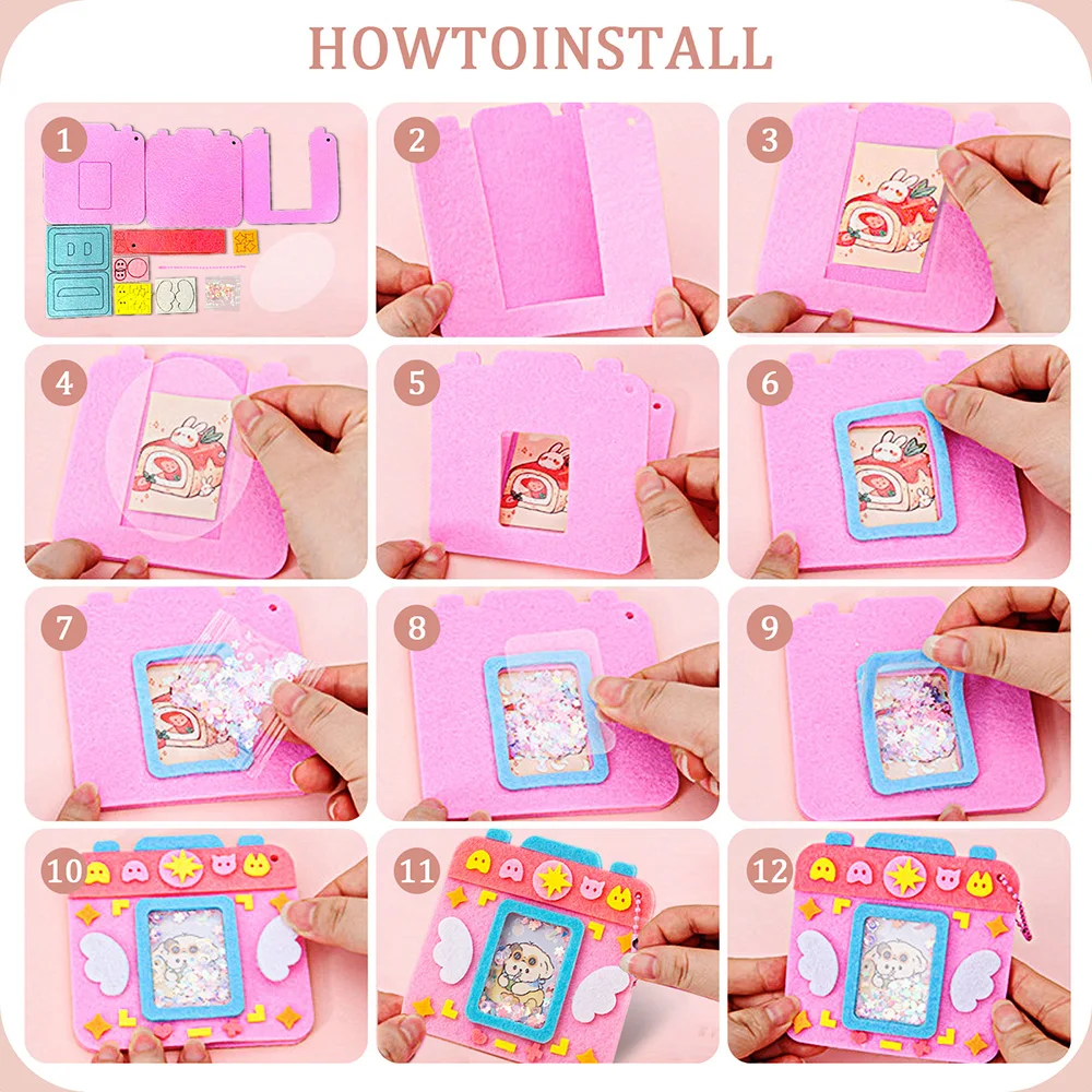 مجموعة أدوات إطار الصورة المصنوعة يدويًا تجعل إطارات الصور الخاصة بك تناسب 2 بوصة خشخيشات الصور مع سلسلة المفاتيح والحرف الفنية الإبداعية #5