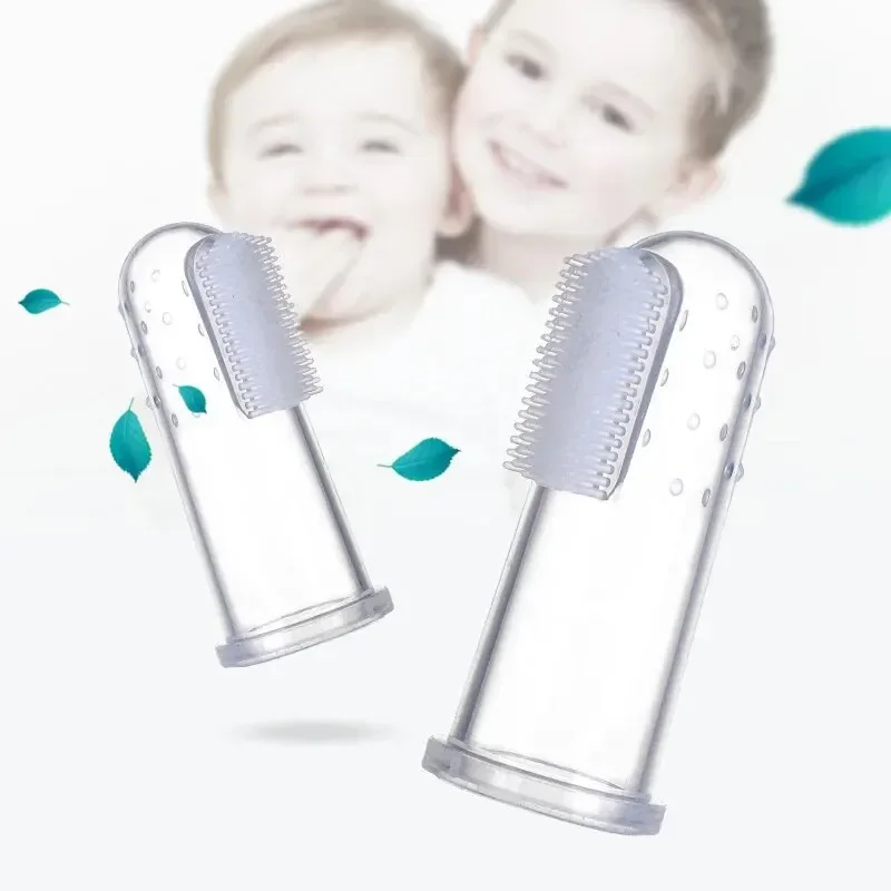 Couverture de doigt en silicone pour bébé, brosse à dents à feuilles caduques, brosse à dents d'entraînement pour bébé, livres de revêtement de langue