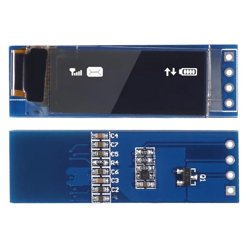 Pilote d'écran OLED pour Ardu37, technologie d'affichage OLED I2C, SSD1306, blanc, bleu, 0.91 pouces, DC 3.3V-5V