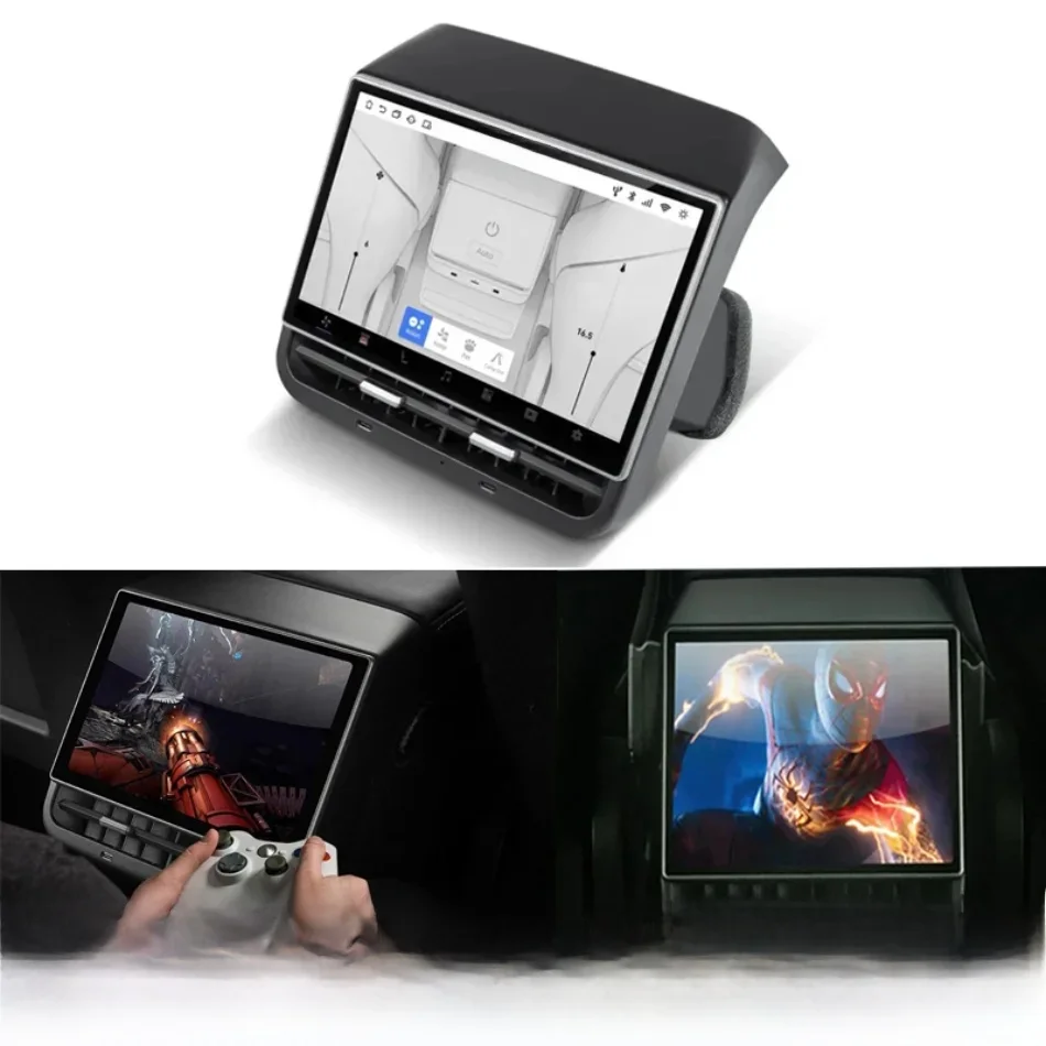 Écran arrière de 8.66 pouces pour Tesla modèle 3 2017-2023 modèle Y 2017-2024, écran de divertissement 4G 64G, prend en charge le contrôle de voiture d'origine