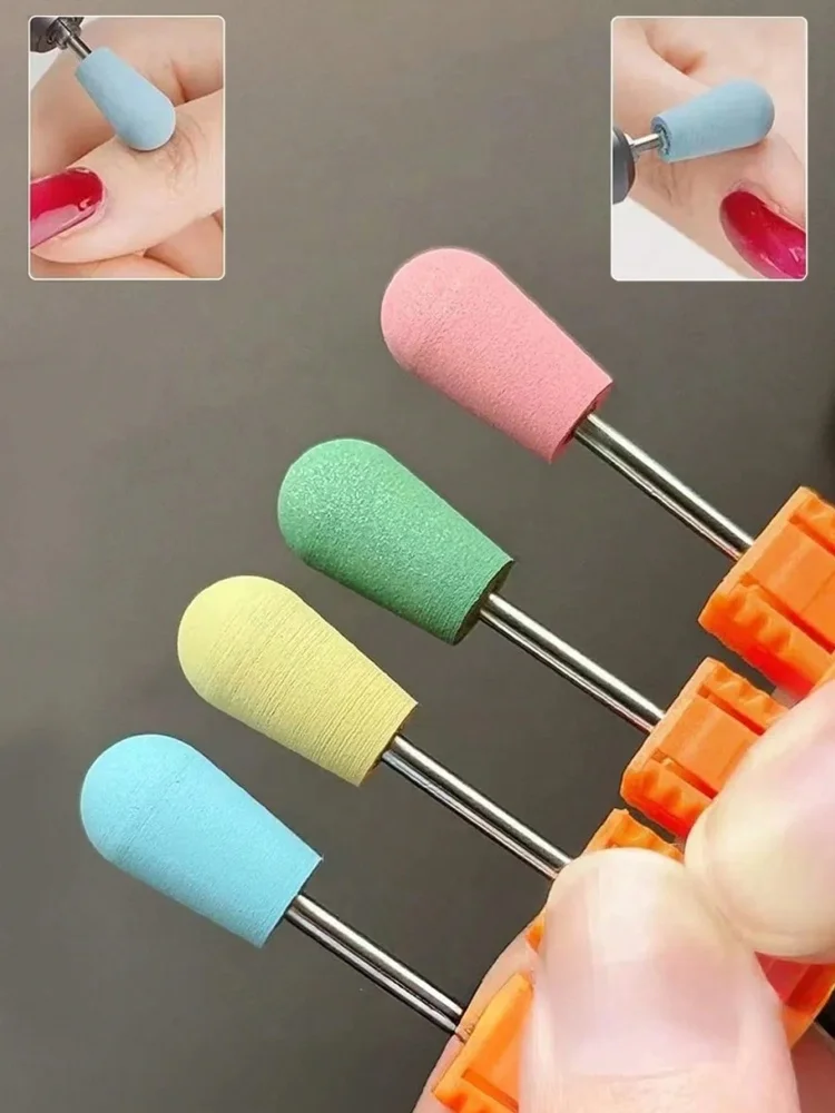 Nail Art Silicone Grinding Head Safe And Fast Sanding Polishing Nail Drill Bit Electric Grinder Rotary Burr Head Cuticle