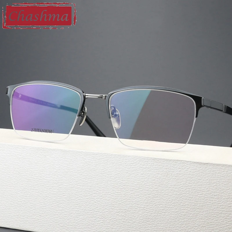 Chashma Prescription Glasses Men Optical Eyewear Spectacles Ultra Light Pure Titanium Eyeglasses Frames for Recipe Myopia Lenses